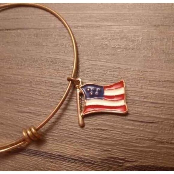 Bronze flag usa bracelet - Picture 1 of 2